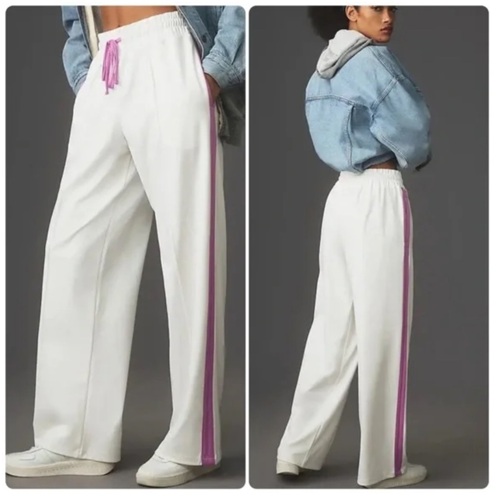 Daily Practice by Anthropologie Women’s Side Stripe Track Pants White & Purple